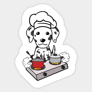 Funny dalmatian is cooking Sticker